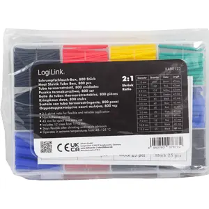 Kit de 800 mangas termoretrácteis 2:1 (Ø1.0..13mm x 45mm) - 6 cores
