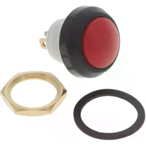 Botão interruptor de pressão anti-vandalismo unipolar SPST OFF-(ON) 12VDC 0.25A - vermelho