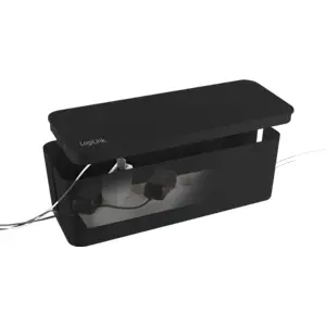 Caixa de organização oculta de extensões e cabos - preto - 407x157x133.5mm