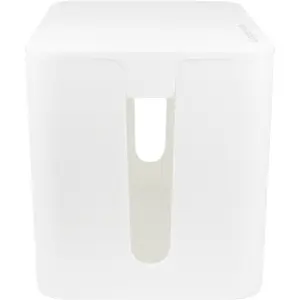 Caja de organización oculta de extensiones y cables - blanca - 235x115x120mm