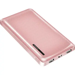 Power Bank 10.000mAh 12W PD (2x USB-A + USB-C) - Rosa dorado