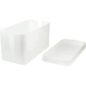 Caja de organización oculta de extensiones y cables - blanca - 235x115x120mm