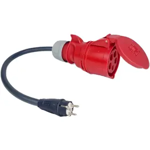 Carregador portátil para EV c/ display + WiFi + BT - trifásico 6-16A 11kW - CEE 16A (c/ adaptador Schuko) - Tipo 2 - IP54 - 5m