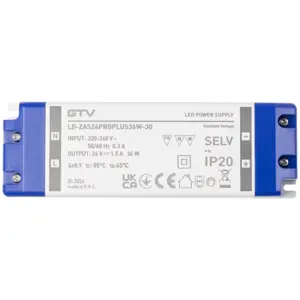 Fonte de alimentação para LEDs 24VDC 1.5A 36W