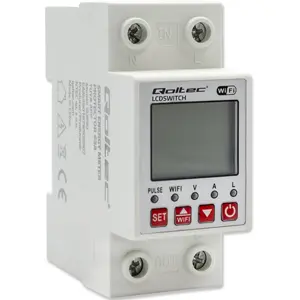 Relé Inteligente Wi-Fi p/ calha DIN c/ display e medição de energia 63A (Compatível com Tuya)