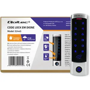 Fechadura eletrónica c/ RFID, PIN tátil e campainha - IP68
