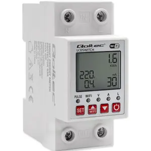Relé Inteligente Wi-Fi p/ calha DIN c/ display e medição de energia 63A (Compatível com Tuya)