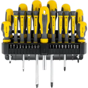 Conjunto de 11 destornilladores con soporte de pared