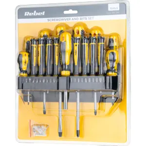 Conjunto de 11 destornilladores con soporte de pared