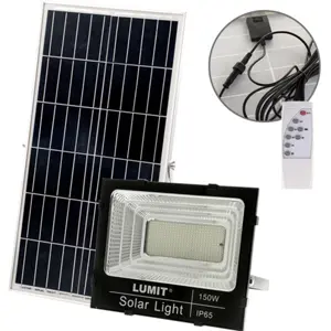 Projector LED Solar 150W 4000lm 6500K (branco frio) c/ controlo remoto - IP65