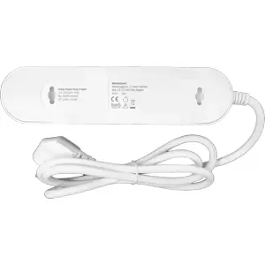 Bloco de 4 tomadas inteligentes (WiFi BT Zigbee Matter) c/ botões e cabo de 1.5m - branco