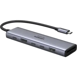 Hub Adaptador USB-C 6P (2x USB-C 3.2 + USB-A 3.2 + HDMI 4K + SD/TF) + USB-C PD 100W