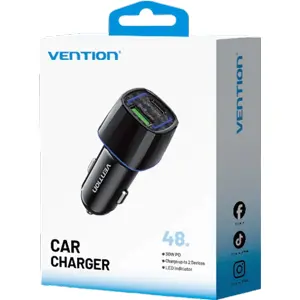 Cargador de mechero (12..24VDC) USB-C PD + USB-A QC - 48W