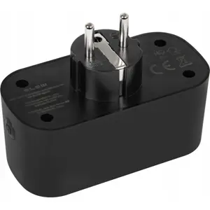 Tomada dupla inteligente controlada por WiFi TUYA - 16A 3600W - preto