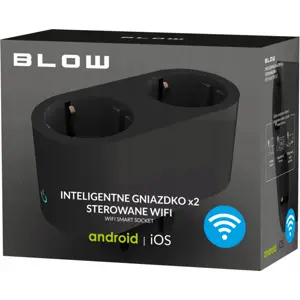 Tomada dupla inteligente controlada por WiFi TUYA - 16A 3600W - preto
