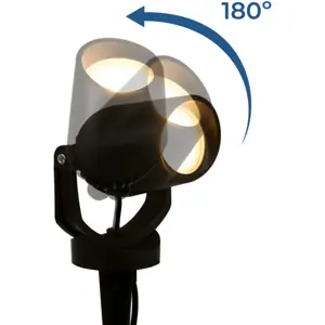 Estaca de jardim GU10 6W CCT (2700+4000K) IP66 - Preto