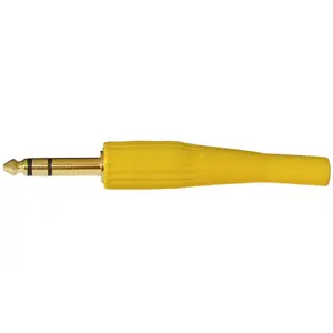 Ficha Jack 6.3mm STEREO Macho - Amarelo