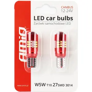 Lâmpada LED T10 W2.1x9.5d (W5W) 27×SMD3014 12/24V 2.5W CANbus [2 unid.]