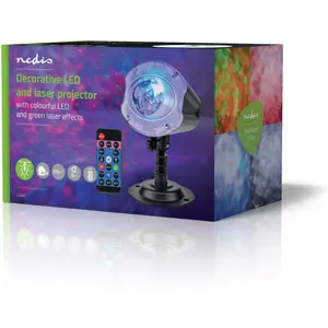 Projector LED Laser efeitos de estrelas e galáxias (50m²) c/ base + estaca - 230Vac - IP44