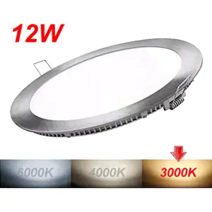 Downlight LED redondo LGP 12W 960lm 3000K (branco quente) Ø170X11mm (Ø155mm) - com driver - aço escovado