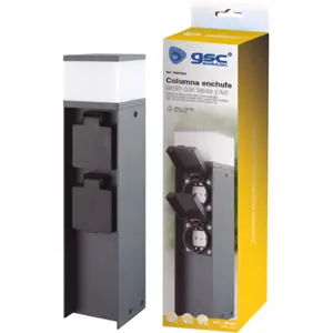 Poste de jardim iluminado (G9) c/ 2x Schuko - IP44