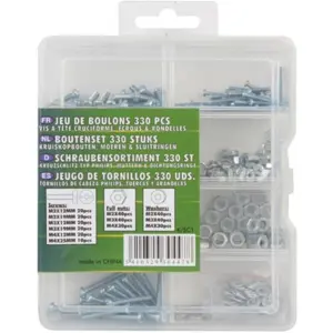 Conjunto de 330 peças (parafusos, porcas e anilhas M2 / M3 / M4)