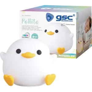 Luz noturna infantil Tátil LED 1W RGB recarregável - Pintainho