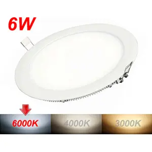 Downlight LED redondo 6W 600lm 6000K (branco frio) Ø125x25mm (Ø105mm) - com driver