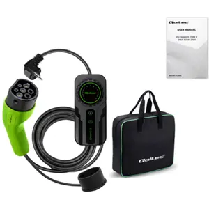 Carregador portátil para EV c/ display - monofásico 8-16A 3.5kW - Schuko - Tipo 2 - IP65 - 5m