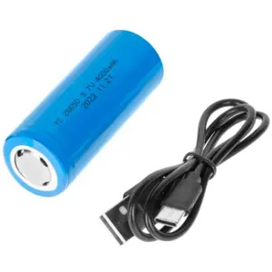 Lanterna LED 10W 1000lm c/ zoom em alumínio - 26650 Recarregável - USB-C
