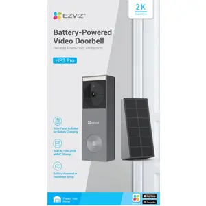 Kit de Videoporteiro inteligente WiFi 2K 3MP a bateria + painel solar