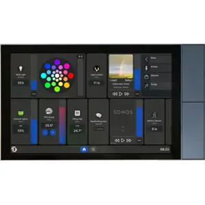 Ecrã Touch 10.1'' de Parede p/ Controlo Centralizado c/ Relé 1500W + Wi-Fi 6 e BT 5.4 - Preto+Cinza