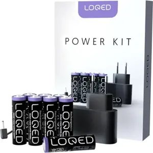 Kit de pilhas recarregáveis + carregador para LOQED Touch Smart Lock