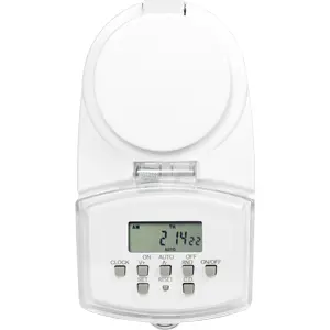 Tomada horária digital de 20 programas p/ exterior IP44