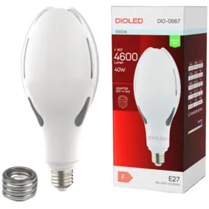Lâmpada LED industrial E27 (c/ adaptador E40) 230VAC 40W 6500K 4600lm