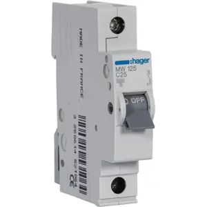 Disjuntor magnetotérmico - 1P - 3kA - C - 25A - 230..400V / 50..60Hz