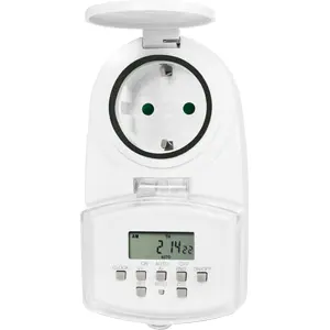 Tomada horária digital de 20 programas p/ exterior IP44