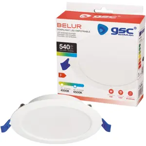 Downlight LED redondo 6W 540lm 6500K (branco frio) Ø120x27mm (Ø110mm) - com driver