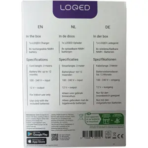 Kit de pilhas recarregáveis + carregador para LOQED Touch Smart Lock