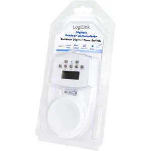 Tomada horária digital de 20 programas p/ exterior IP44