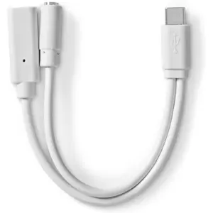 Adaptador USB-C macho - USB-C fêmea + Jack 3.5mm Stereo fêmea