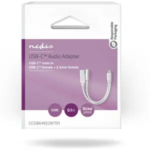 Adaptador USB-C macho - USB-C fêmea + Jack 3.5mm Stereo fêmea
