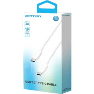 Cable USB-C <-> USB-C 480Mbps PD 60W 1 m - blanco