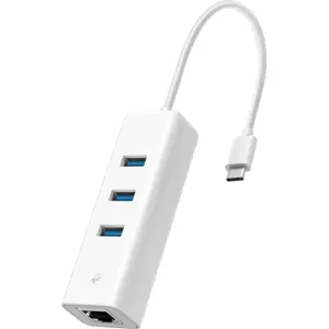 Hub Adaptador USB-C para RJ45 Ethernet Gigabit c/ hub 3x USB-A 3.0