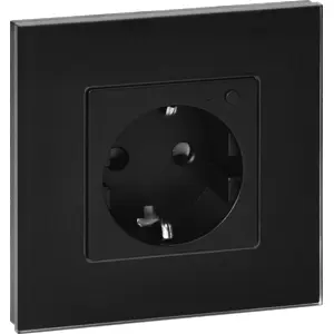 Tomada inteligente Schuko de embutir WiFi 2.4GHz (compatível c/ TUYA) - Preto