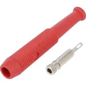 Ficha banana 2mm fêmea de soldar 6A/60Vdc - Vermelho