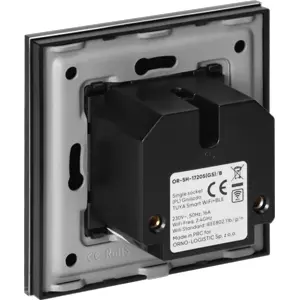 Tomada inteligente Schuko de embutir WiFi 2.4GHz (compatível c/ TUYA) - Preto