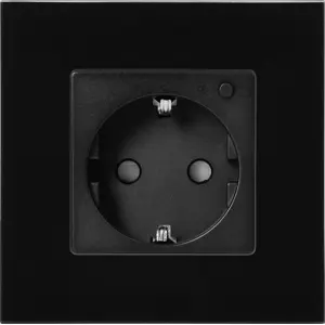 Tomada inteligente Schuko de embutir WiFi 2.4GHz (compatível c/ TUYA) - Preto
