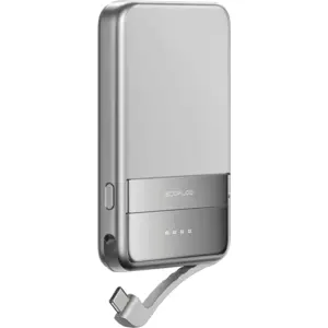 Powerbank c/ carregamento Qi Wireless magnétigo (MagSafe) 5000mAh USB-C PD 30W - prateado