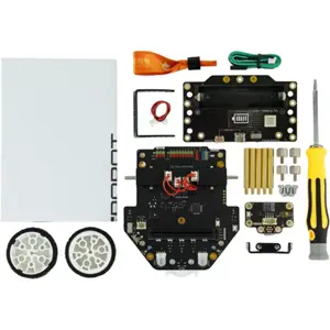 Robô Educativo micro:bit com Sensor Laser Matricial — Maqueen Plus V3 c/ suporte 18650